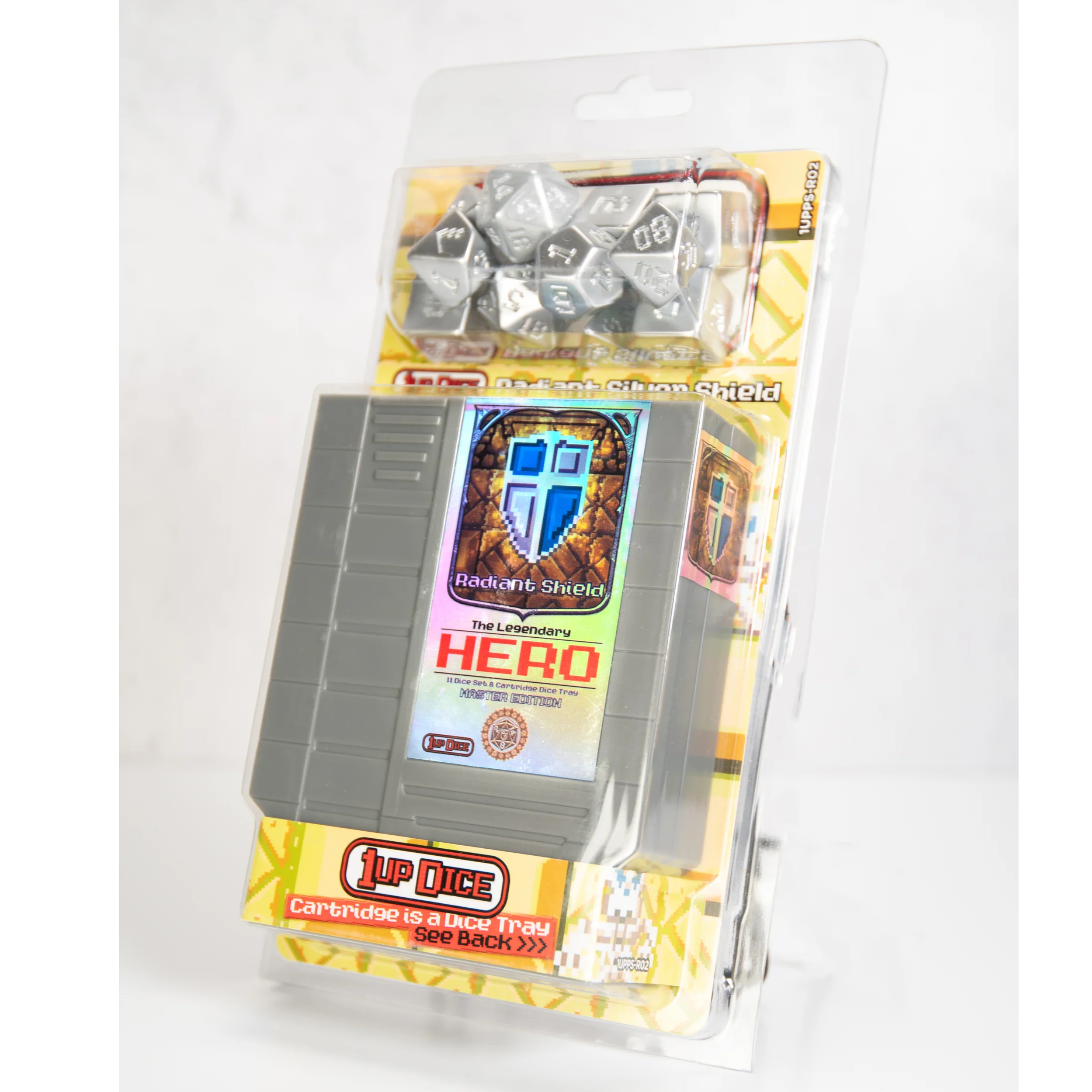 Radiant Silver Shield Polyhedral Dice Set